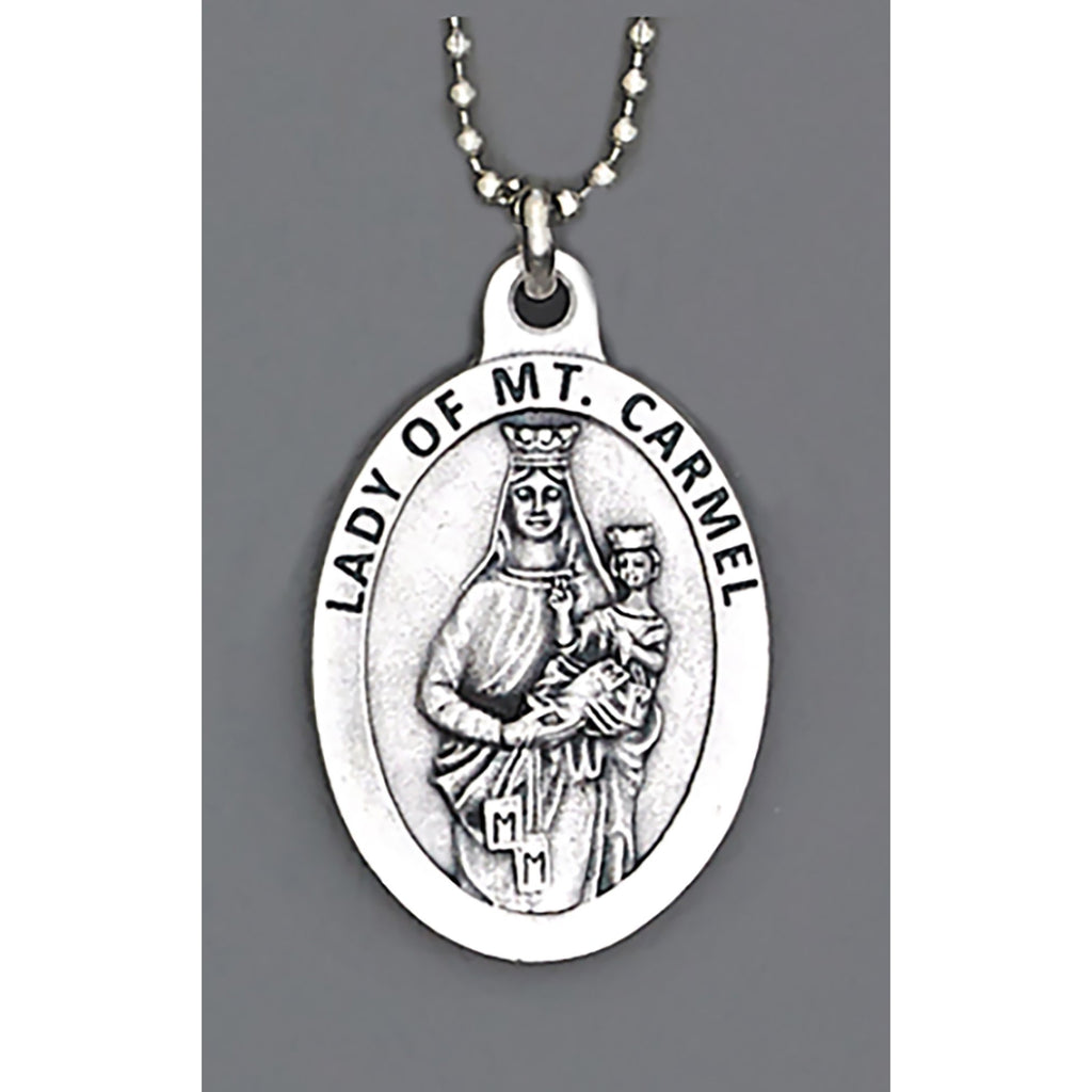 Auto Medals - 1-1/2 inch with 8 inch ball chain - Lady of Mt Carmel