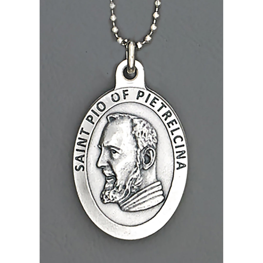 Auto Medals - 1-1/2 inch with 8 inch ball chain - St Pio