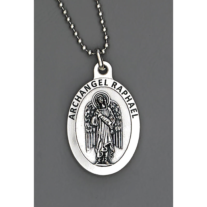 Auto Medals - 1-1/2 inch with 8 inch ball chain - Archangel Raphael