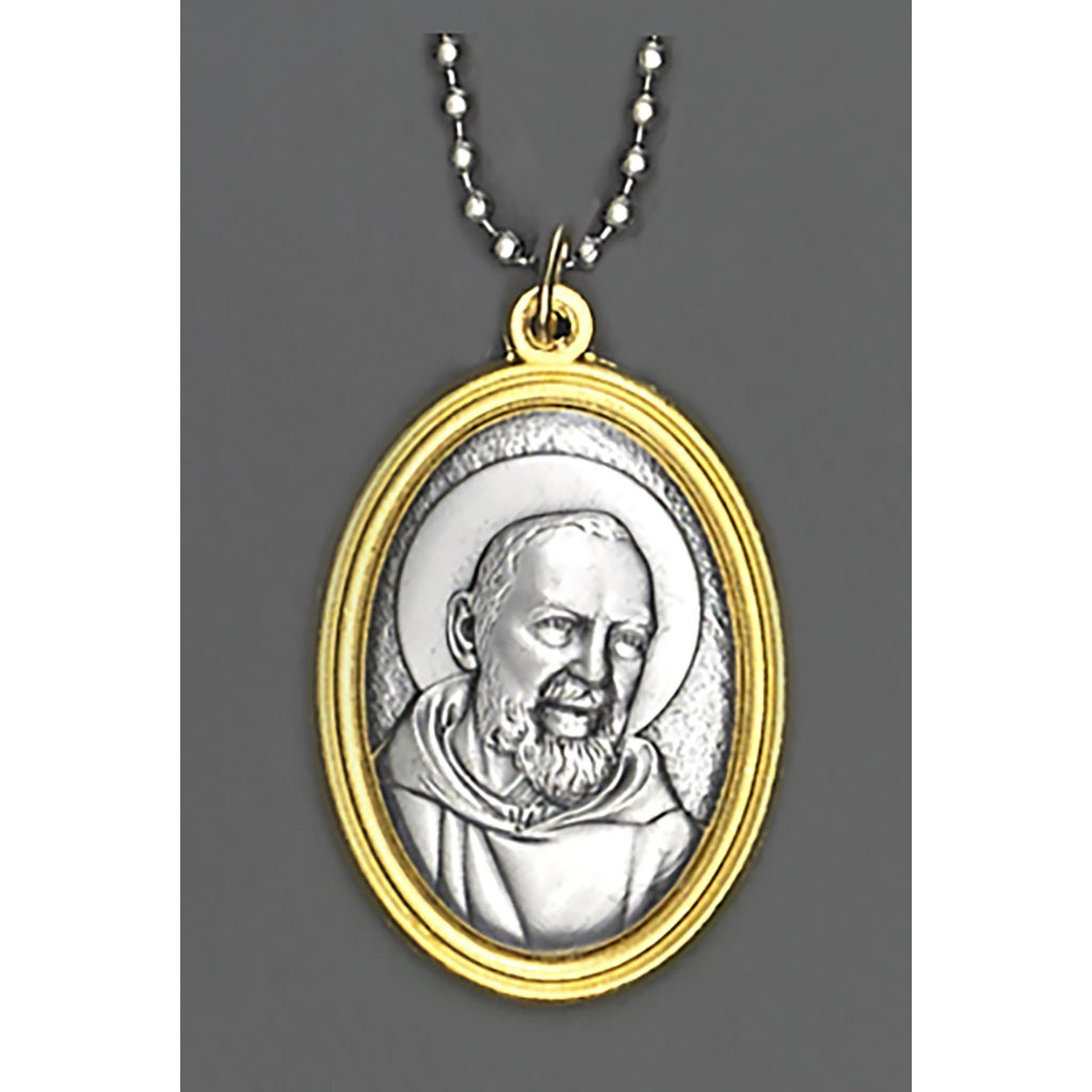 Auto Jewelry  - Two Tone Saint Pio