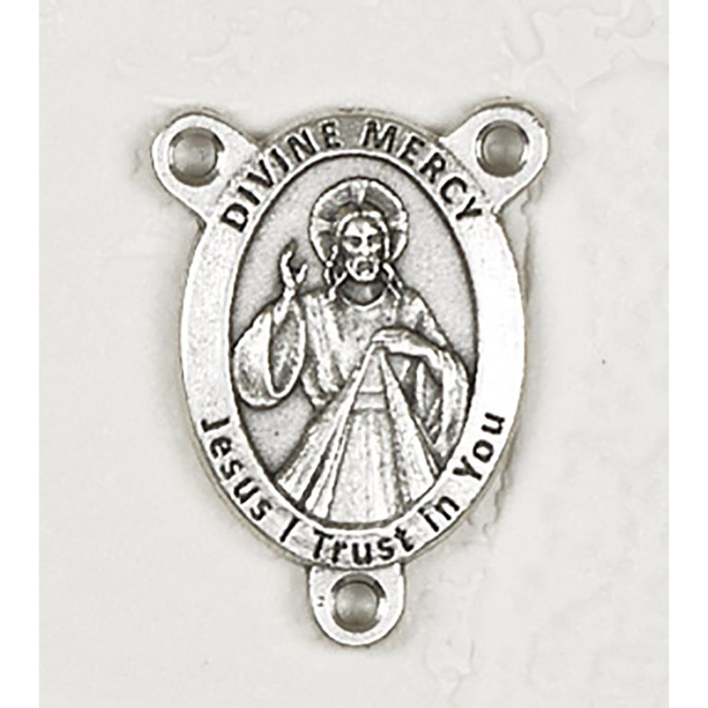 Divine Mercy Silver Tone Rosary Center