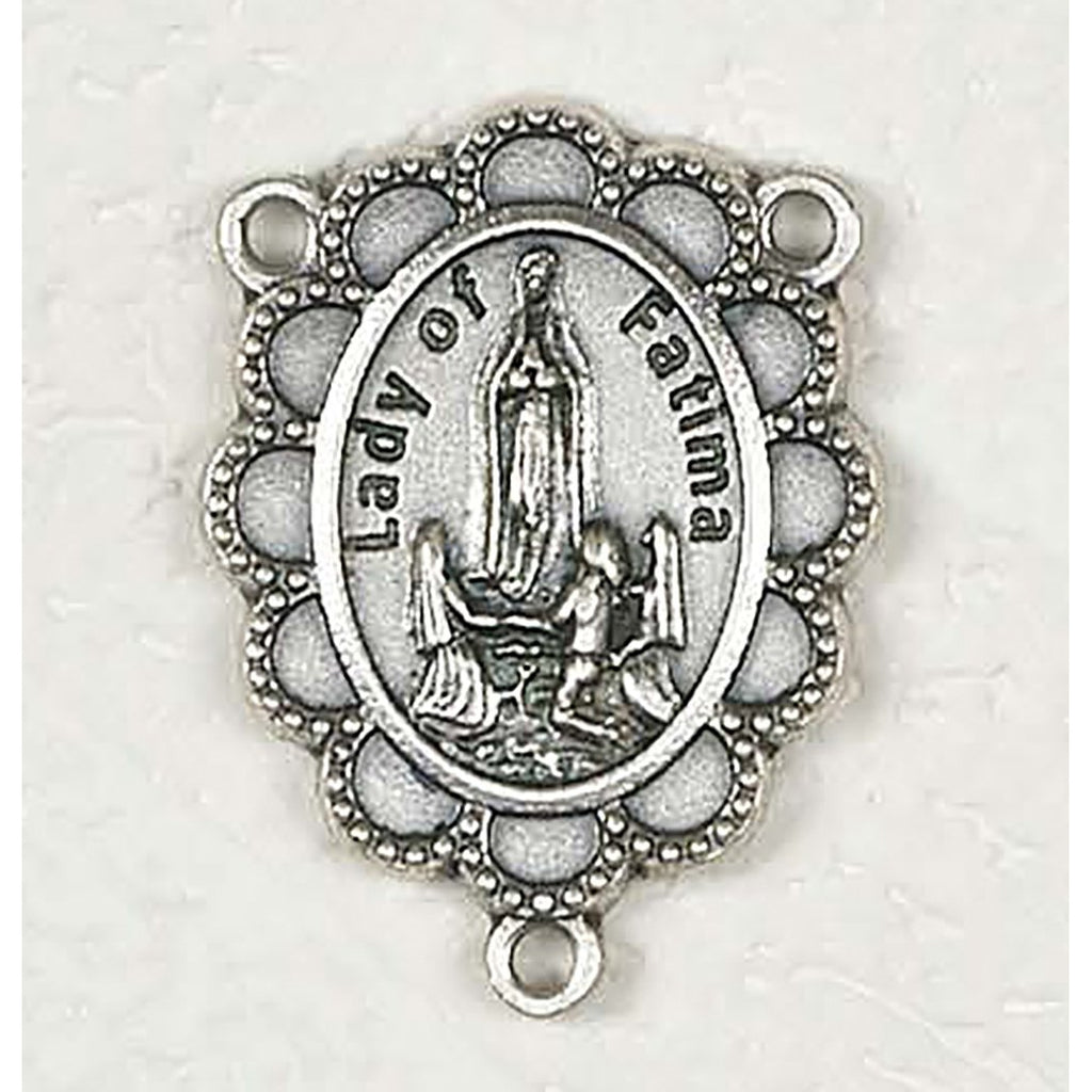 Our Lady of Fatima 3/4 inch Silver toned Rosary Center - Pack of 50