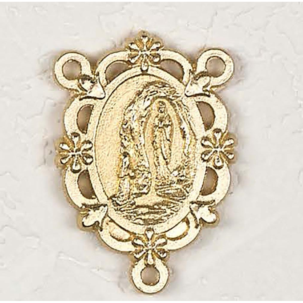Deluxe - Gold Tone Our Lady of Lourdes Rosary Center - Pack of 25