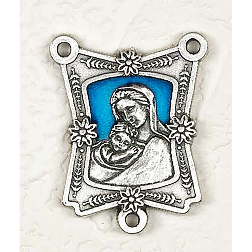 Enameled Elegant Mother and Child Rosary Center - Pack of 25
