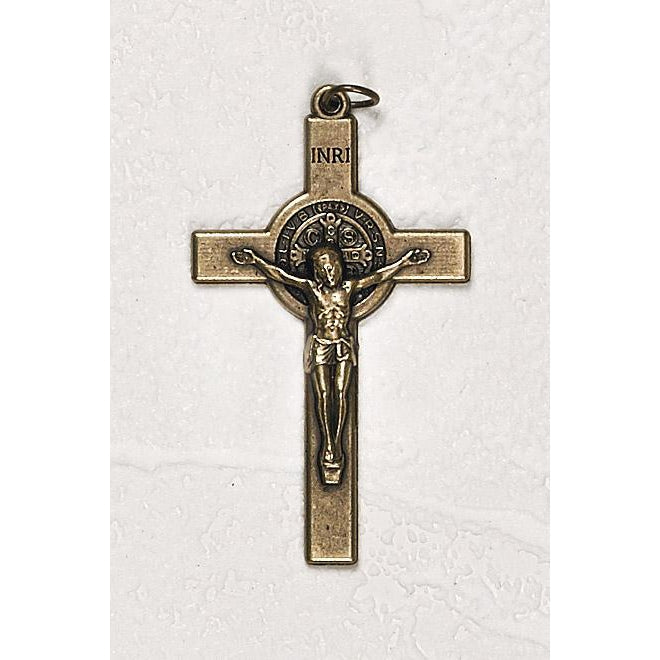 Saint Benedict Classic Brass Tone Cross - 3 Options