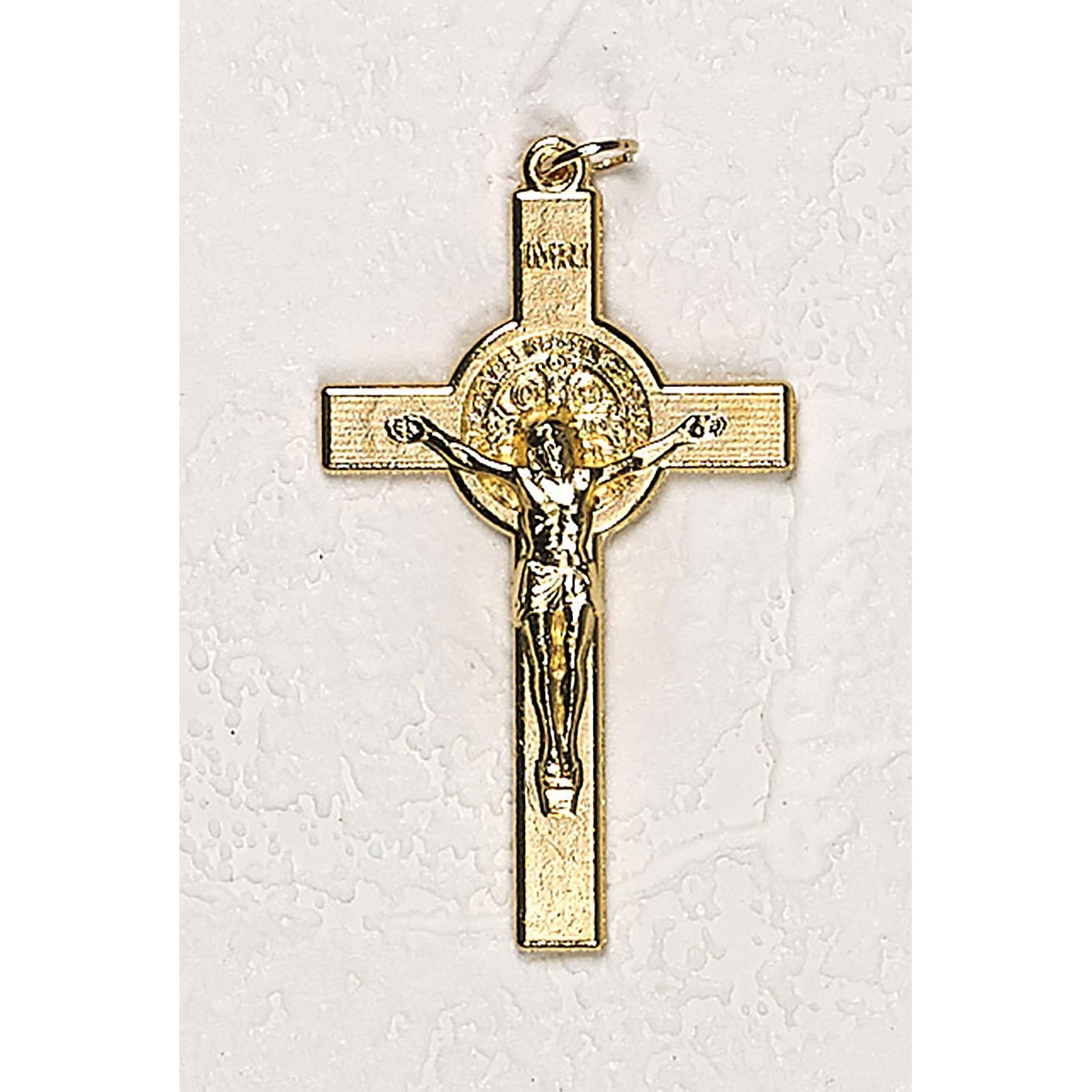 Gold Tone Saint Benedict Cross - 2 sizes – Lumen Mundi Gold Tone Saint Benedict Cross - 2 sizes – Lumen Mundi