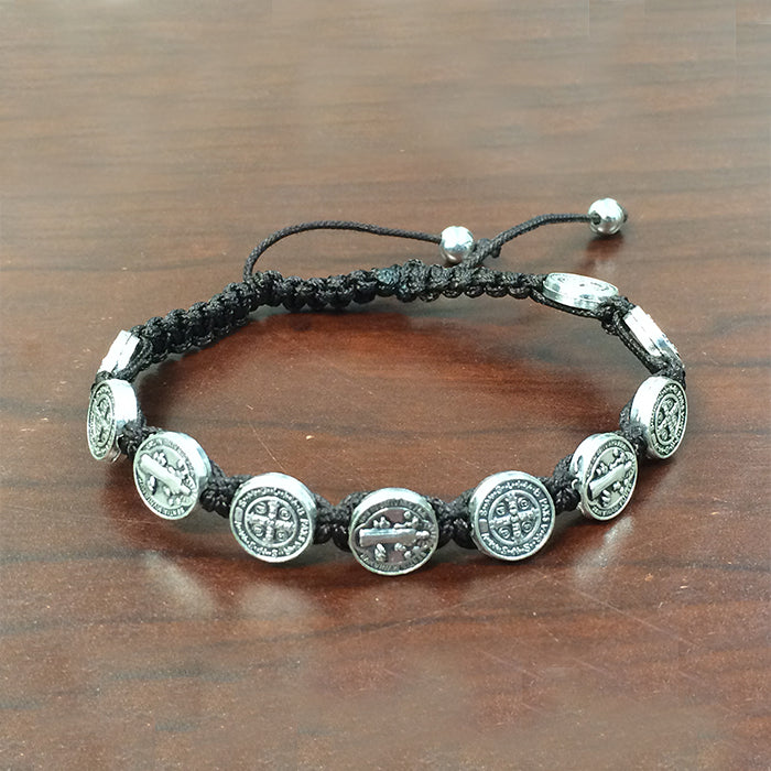 Medals Silver Bracelet, Saints Bracelet, Mens Bracelet, Silver