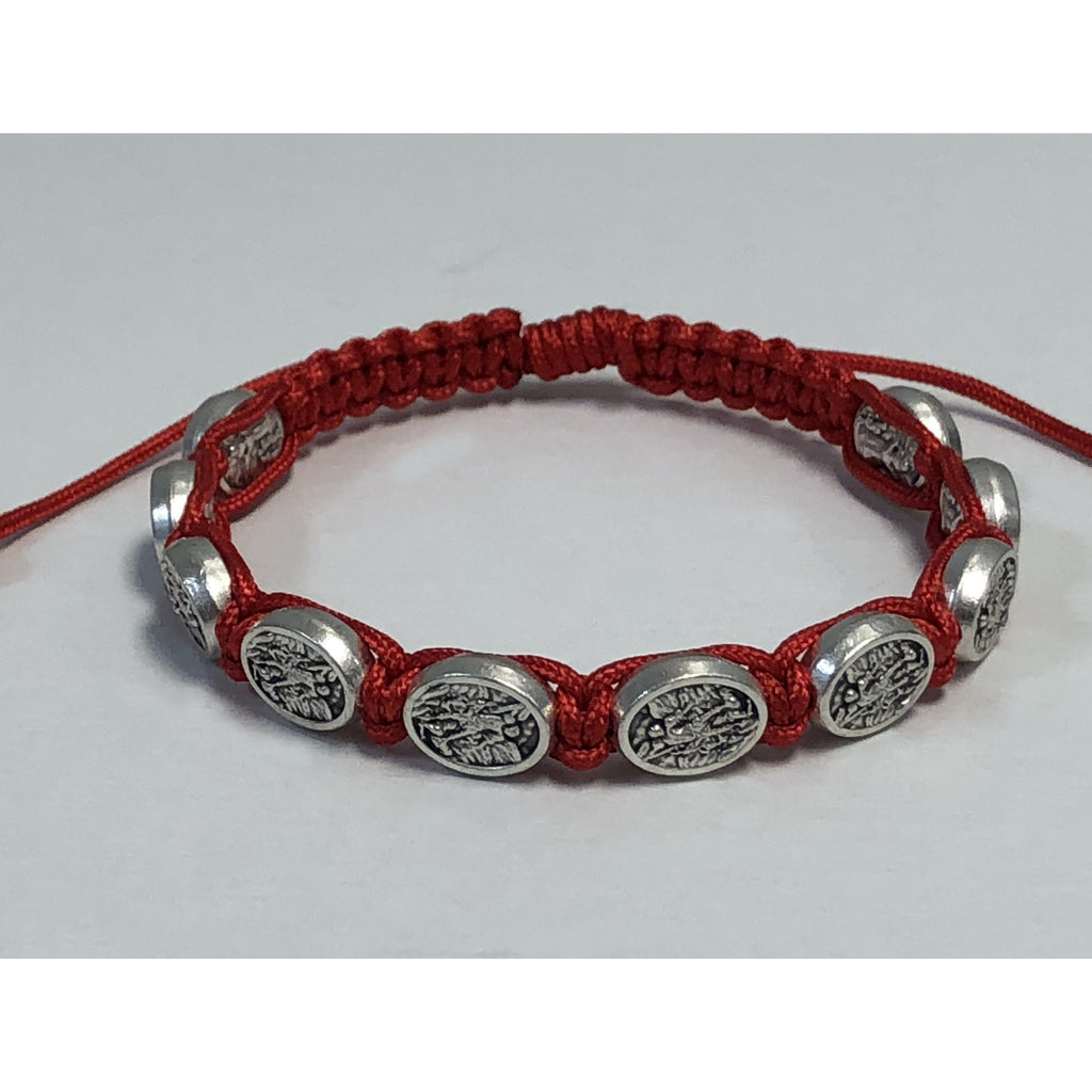 Saint Michael- Red- Slipknot Adjustable Bracelet