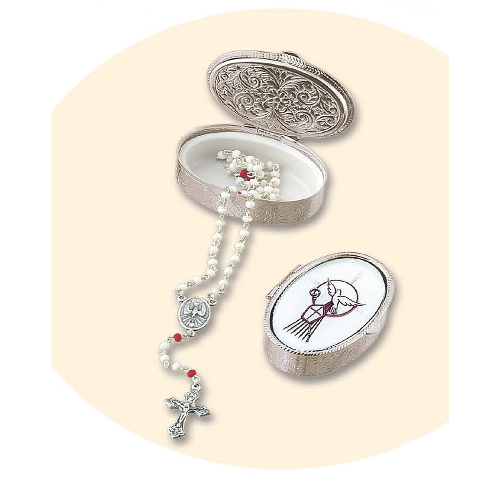 2 Inch Confirmation Rosary Box With Rosary