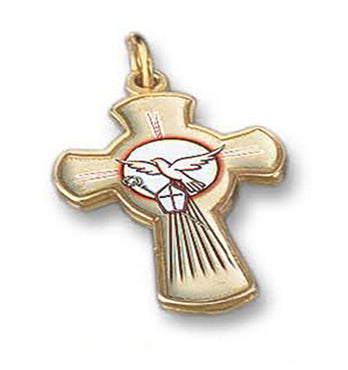 2 Inch Holy Spirit Silver Tone Cross