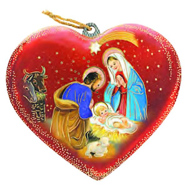 Heart Shaped Nativity Ornament