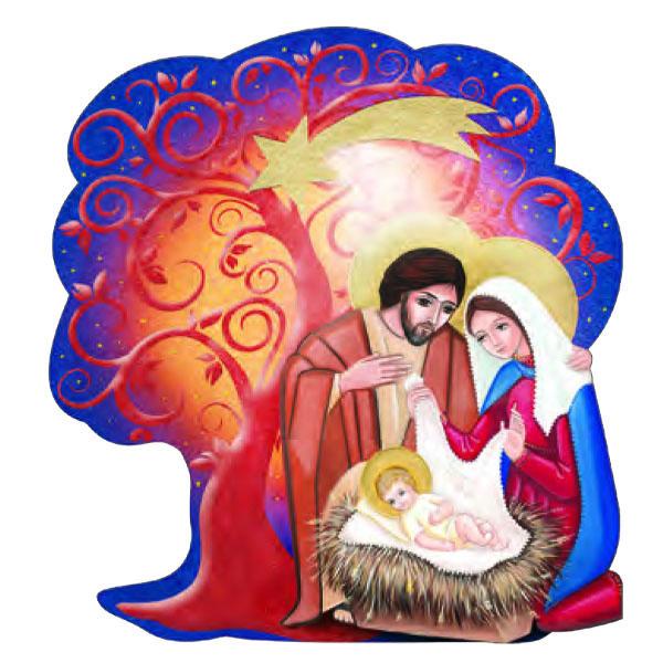 Nativity Plaque with Stand