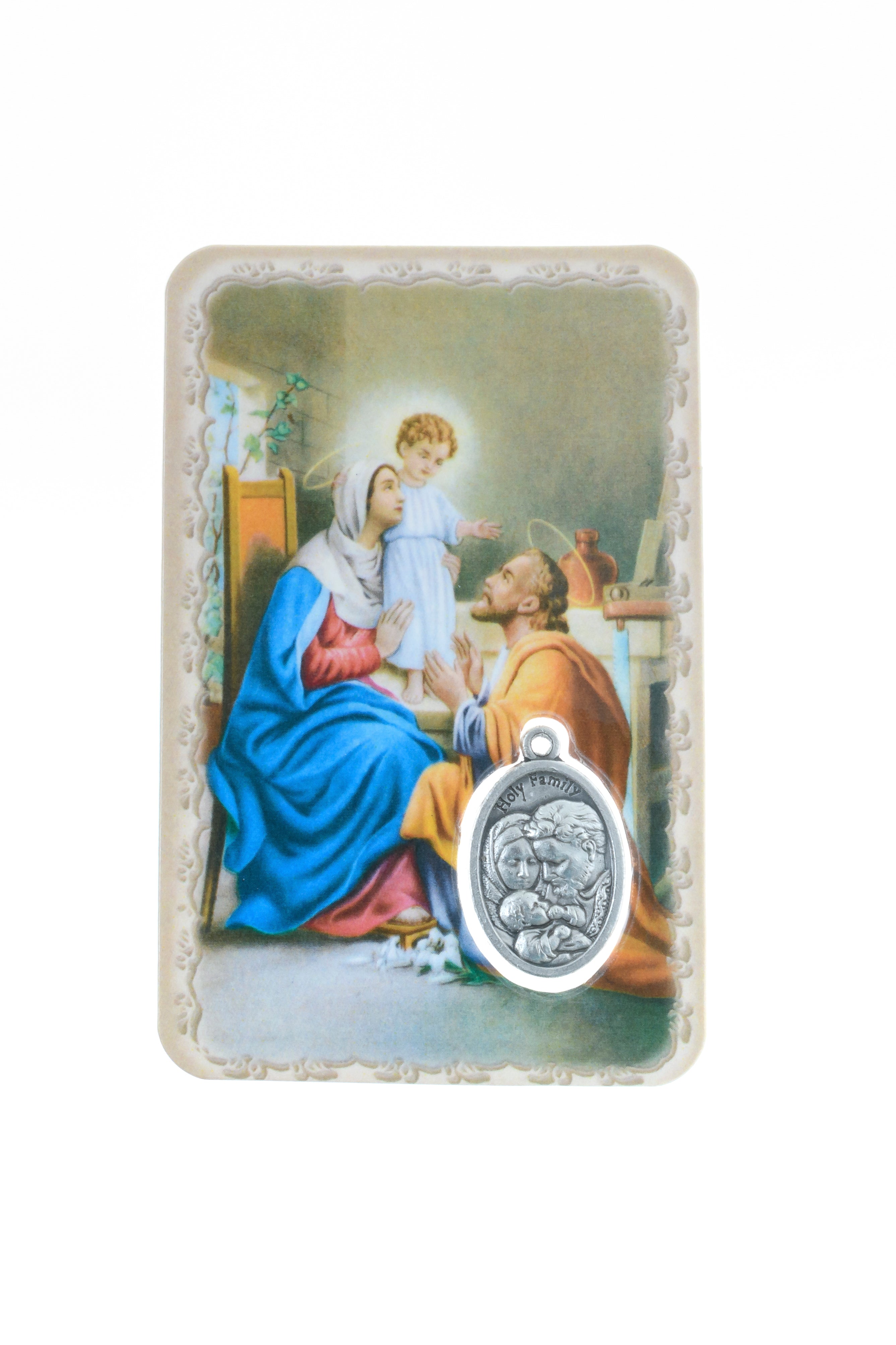 Prayer Card with Holy Family Medal – Lumen Mundi