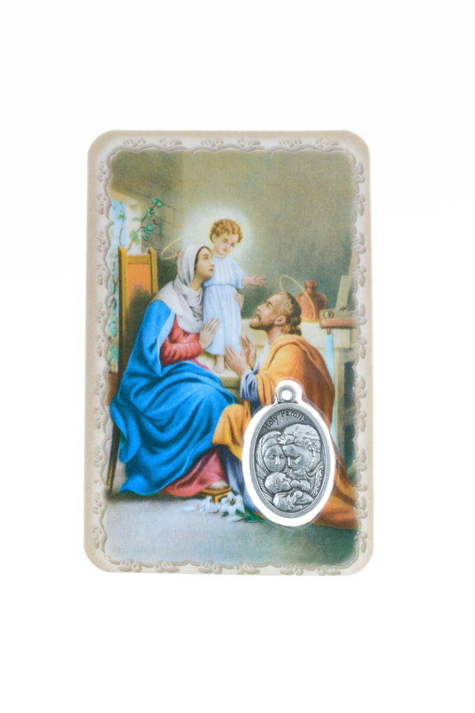 Prayer Card with Holy Family Medal
