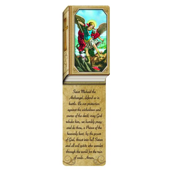 Book Shaped Laminated Bookmarks - Saint Michael