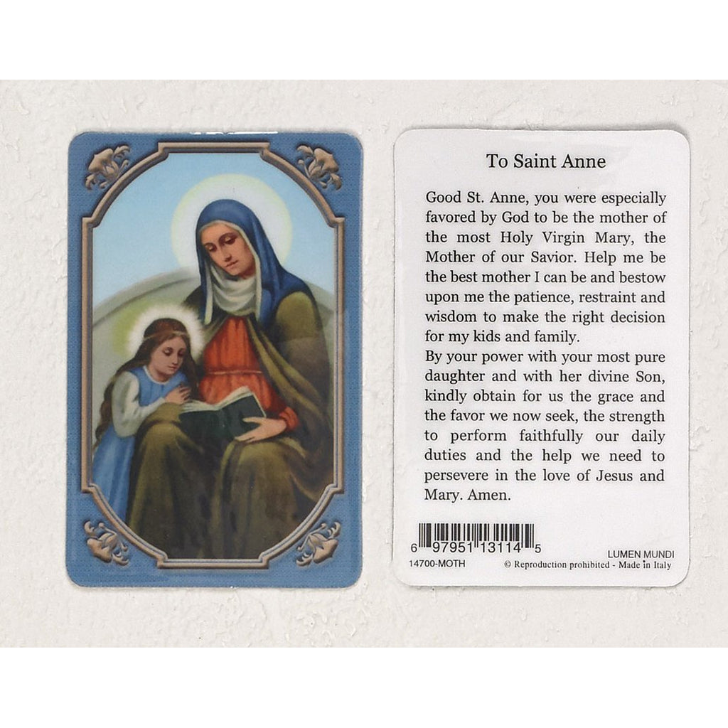 Daily Inspiration Plastic Prayer Card - Saint Anne - Pack of 25
