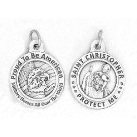 Saint Christopher/Us Military 3/4 inch Medal - 4 Options