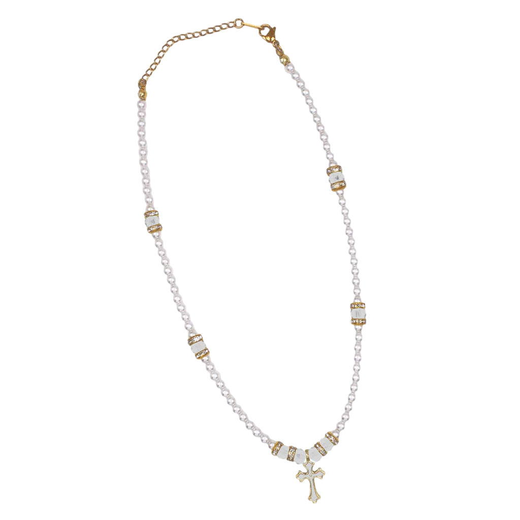 White Cross Necklace