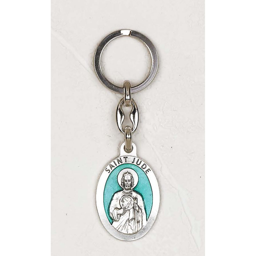 Saint Jude Oval Enameled Key Chain - Pack of 6