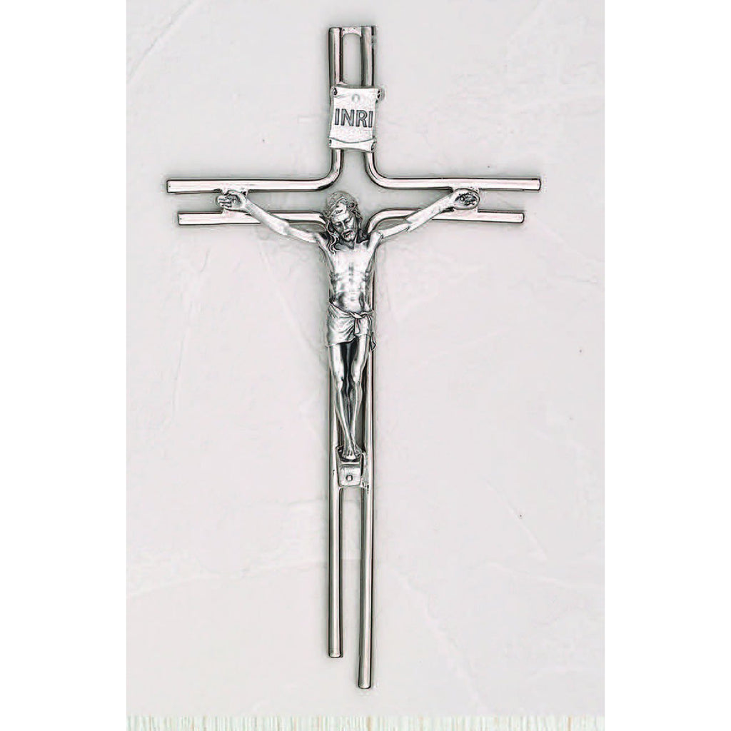 Italian Hanging Crucifix - Silver Tone