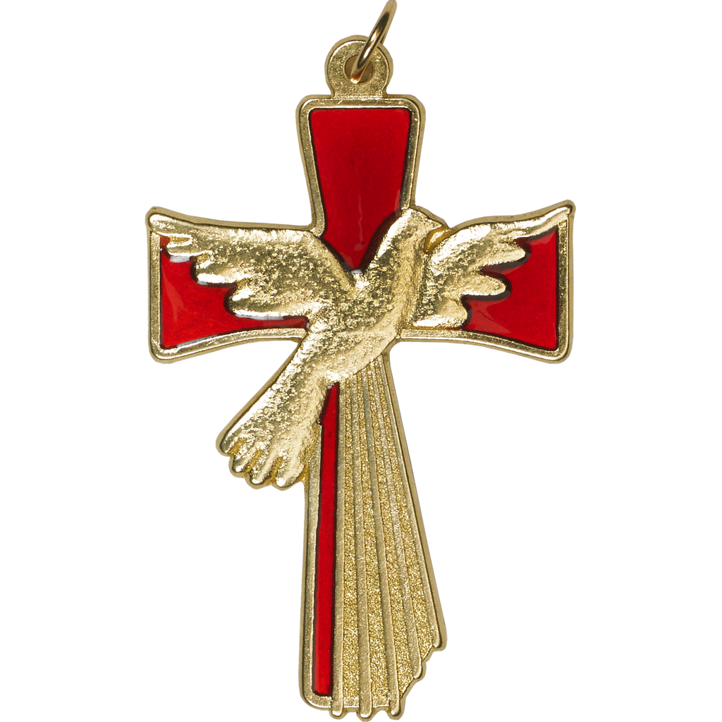 3 Inch Holy Spirit Cross - Gold Tone - Boxed