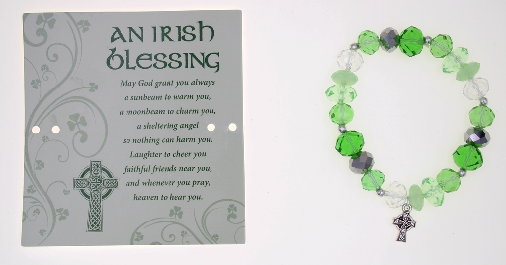 Irish Blessing Bracelet with attached Prayer Card