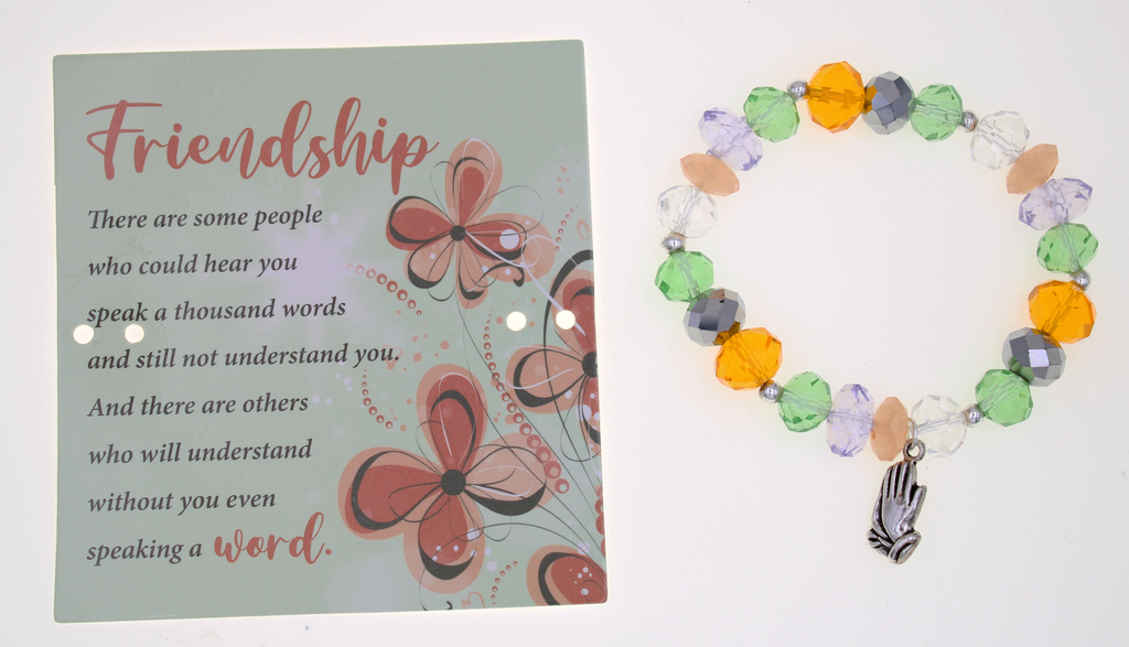 Friendship Bracelet with attached Prayer Card