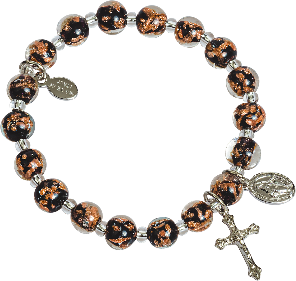 Black Swirl Genuine Murano Bracelet
