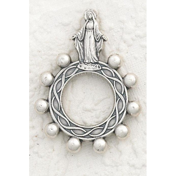 Lady of Grace - Finger Rosary - Silver Tone