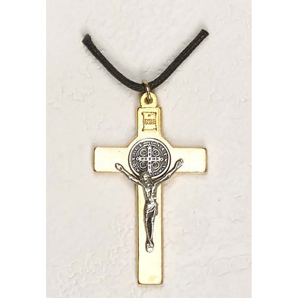 Saint Benedict Gold/Silver Tone Classic Crucifix