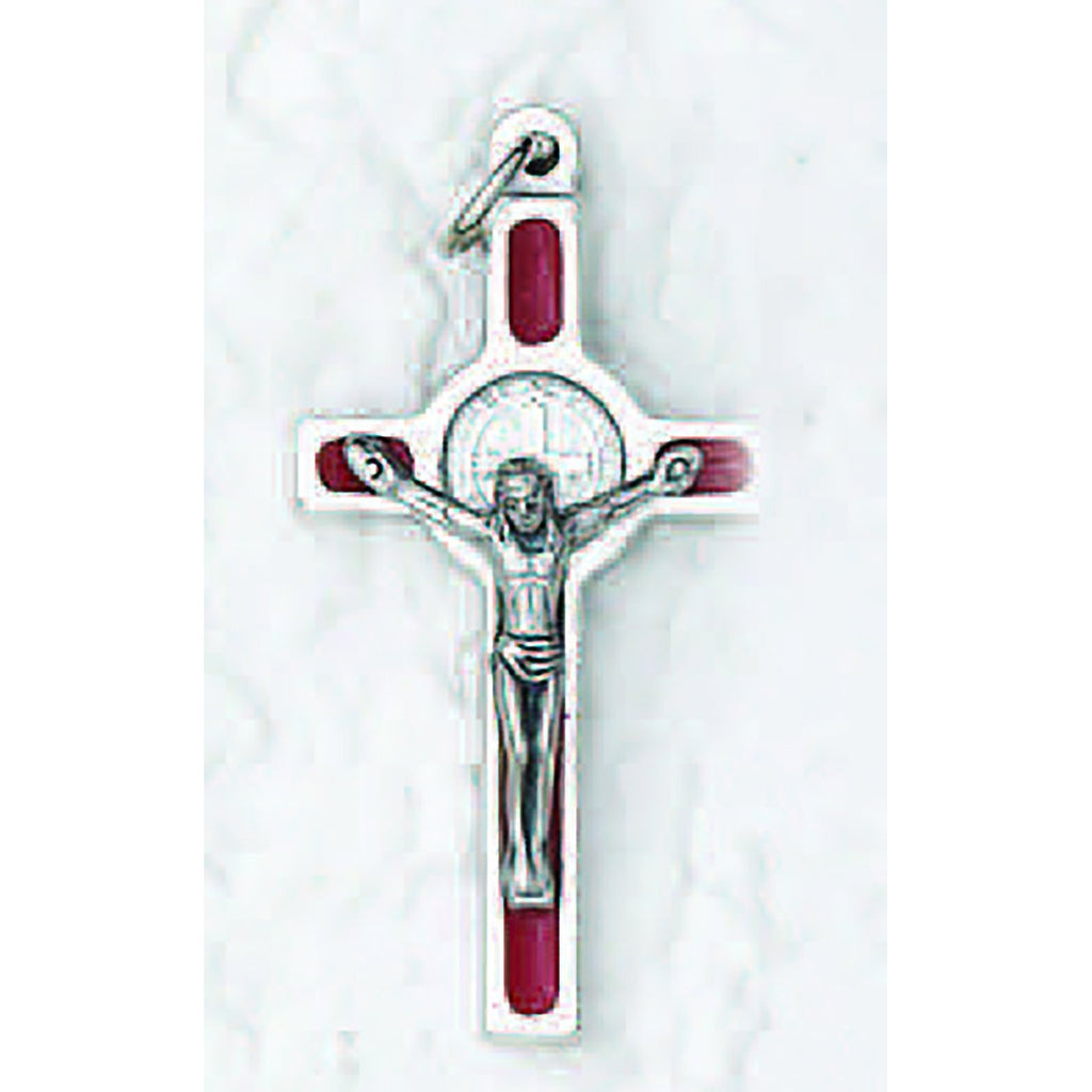 Saint Benedict Silver Tone Enameled Crosses - 10 Options