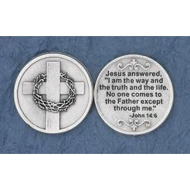 Christian Token - Jesus Answered - Cross with Thorns