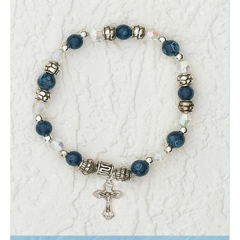 "I Wear a Bracelet with a Crucifix" - Italian Stretch Bracelet with Prayer Card - Pack of 4