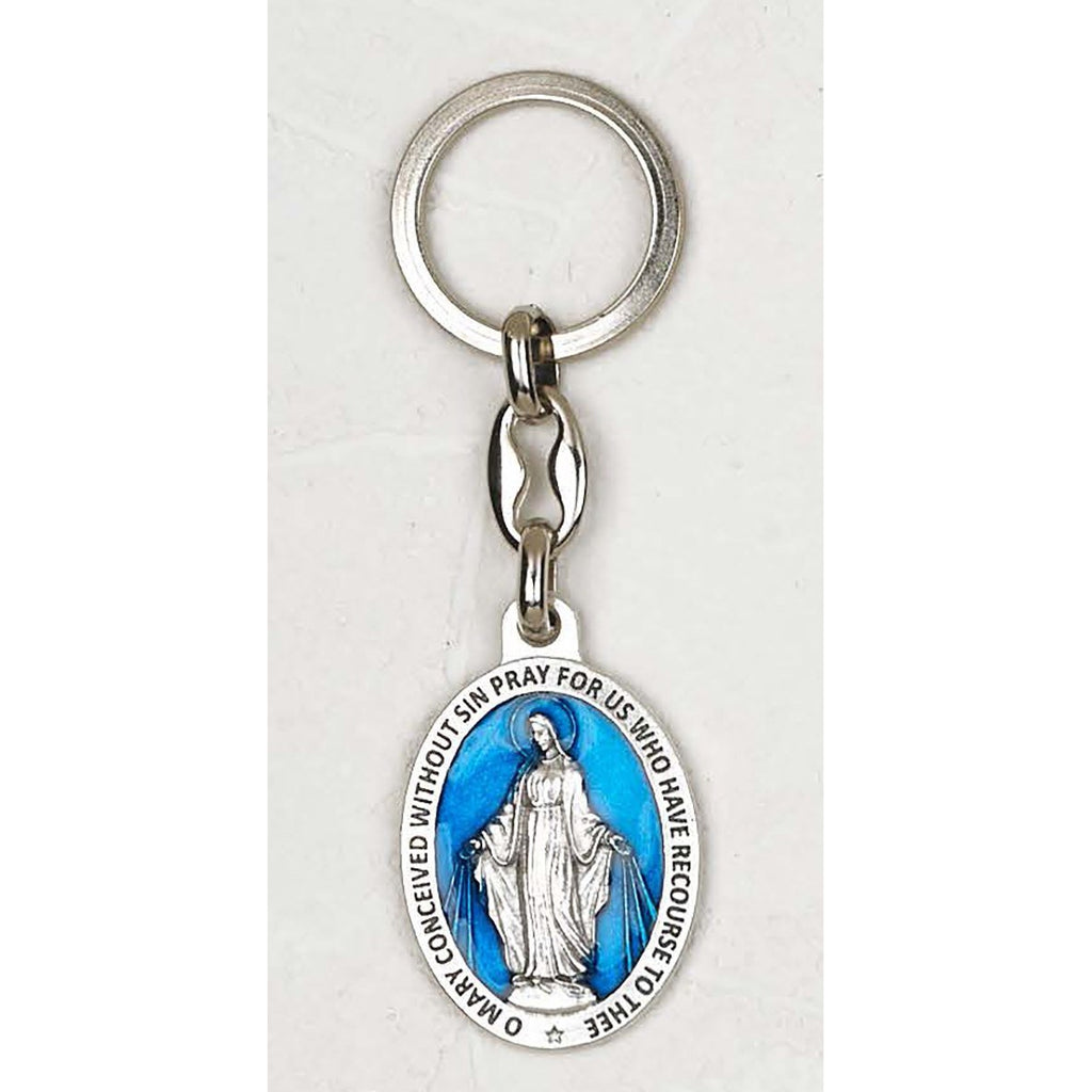 Miraculous Mary Oval Enameled Key Chain - Pack of 6
