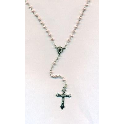 15-1/2 Inch Rosary-Imitation Pearl