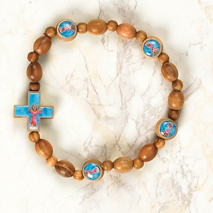 Divino Nino Wood Bracelets. Pack of 6.