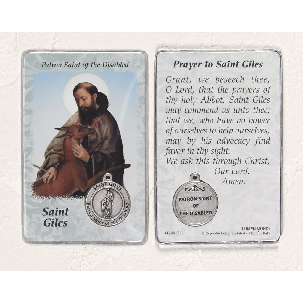 Healing Saint - St Giles Card with Medal