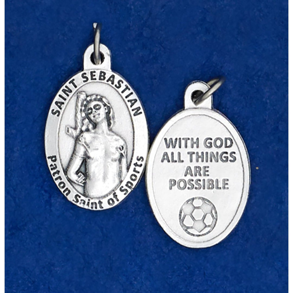 Saint Sebastian Oval Sports Medal - Soccer - 4 Options