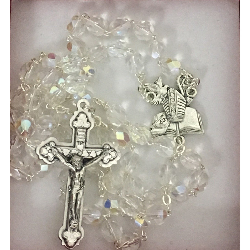 Confirmation Rosary - Clear Beads
