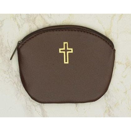 Zipper Rosary Pouch - Brown -  Pack of 24