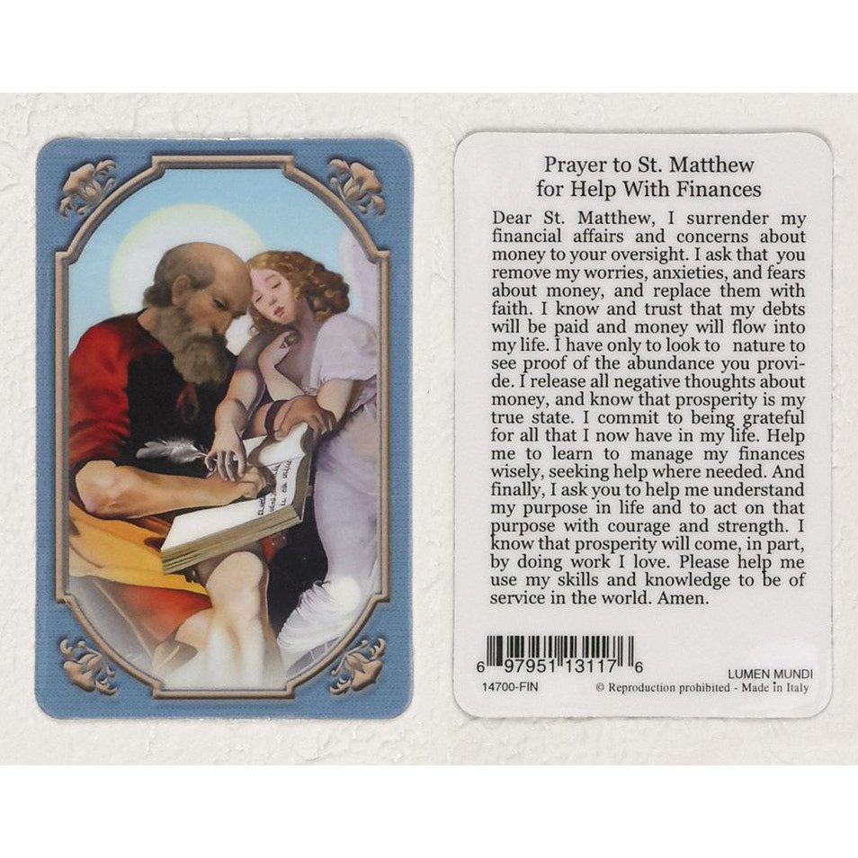 Daily Inspiration Plastic Prayer Card - Saint Matthew - Pack of 25