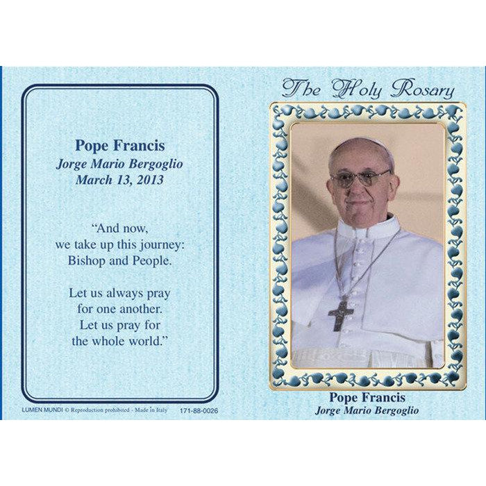 Pope Francis Laminated Rosary Book - Pack of 12