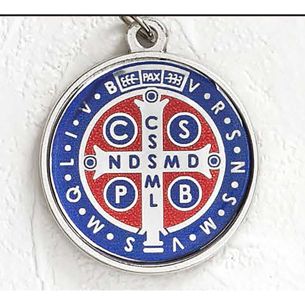 Saint Benedict Foil Medal Blue and Red - 12 Options