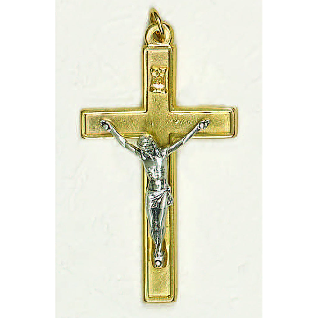 Gold Tone Crucifix with Silver Tone Corpus