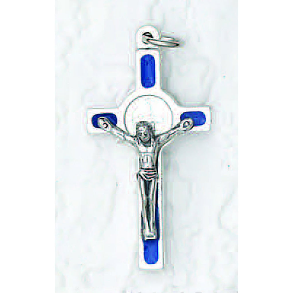 Saint Benedict Silver Tone Enameled Crosses - 10 Options