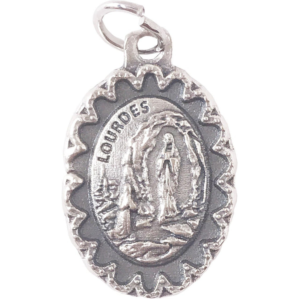 Scalloped Framed Lady of Lourdes  Medal -  Pack of 25