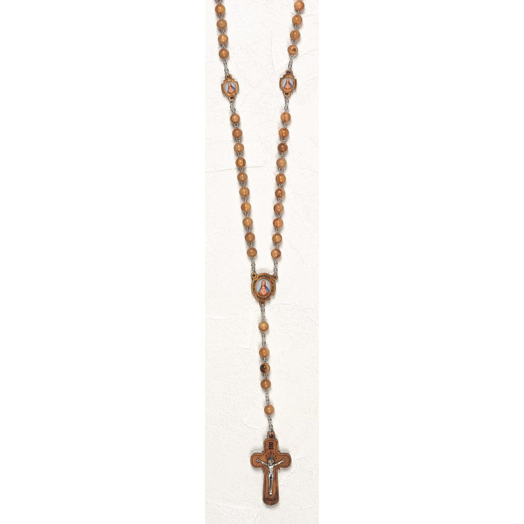 Italian Olive Wood Rosary - Sacred Heart