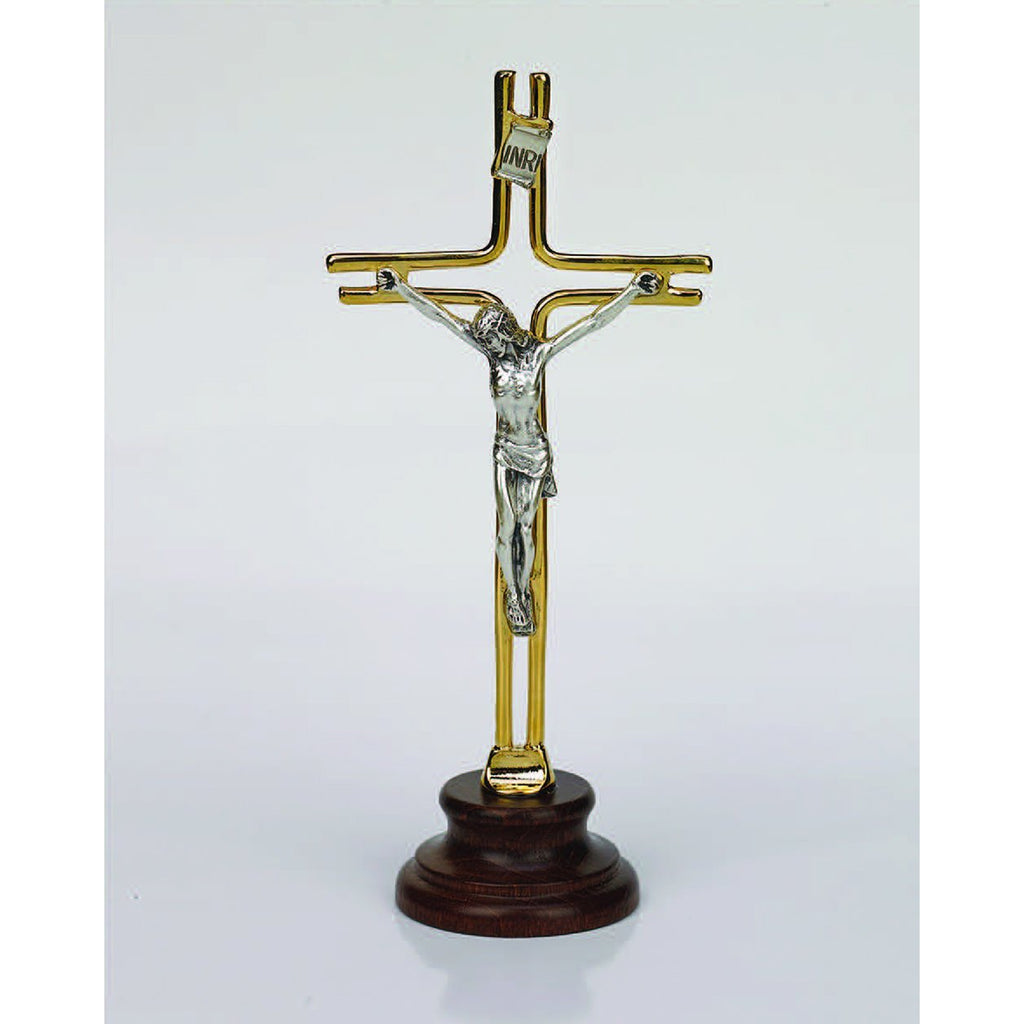 Italian Standing Crucifix - Gold/Silver Tone