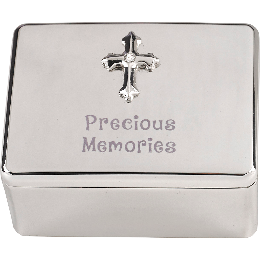 Silver Tone Rectangle Precious Memories Box