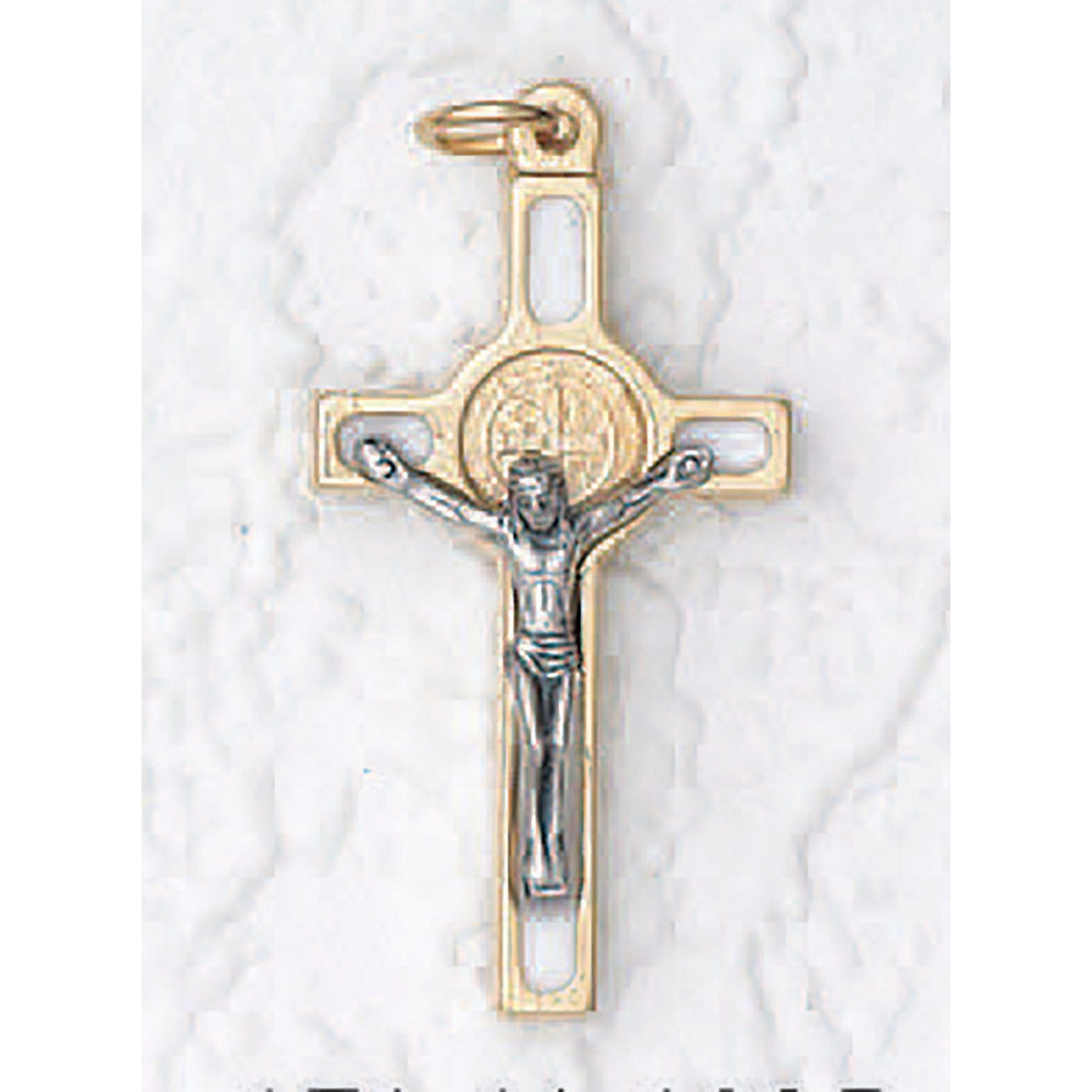 Saint Benedict Gold Tone Enameled Crosses - 10 Options